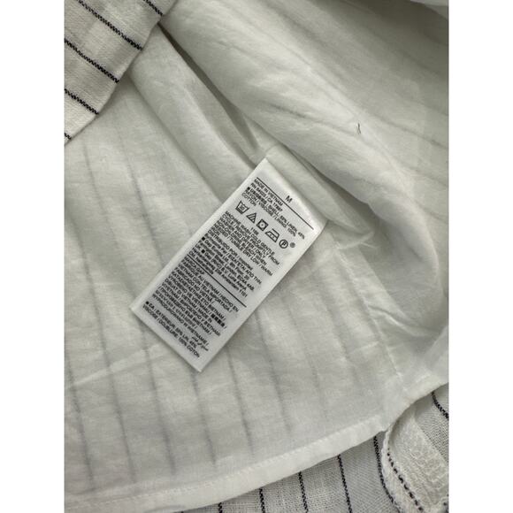 Gap Pinstripe Spaghetti Strap Soft Linen Blend Dress - Size Medium - Picture 6 of 6